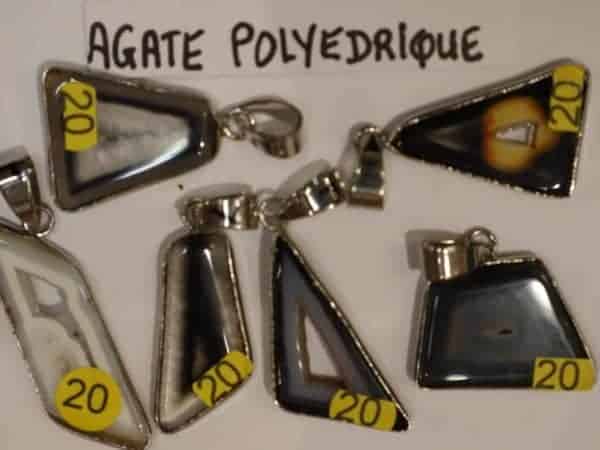 Pendentifs agate polyédrique