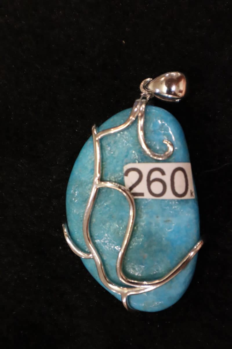 Pendentif galet Turquoise véritable