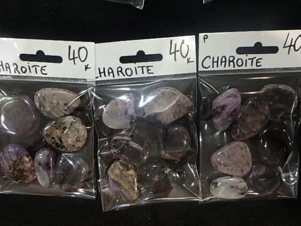 Charoite-Galet plat- sachet de 7 pieces-