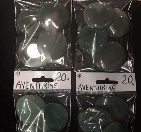 Aventurine-Galet plat-sachet de 4 pièces