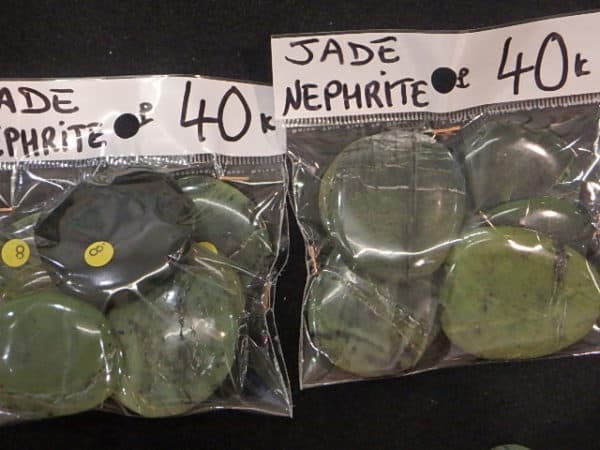 Jade Nephrite-Galet rond-7pçs-