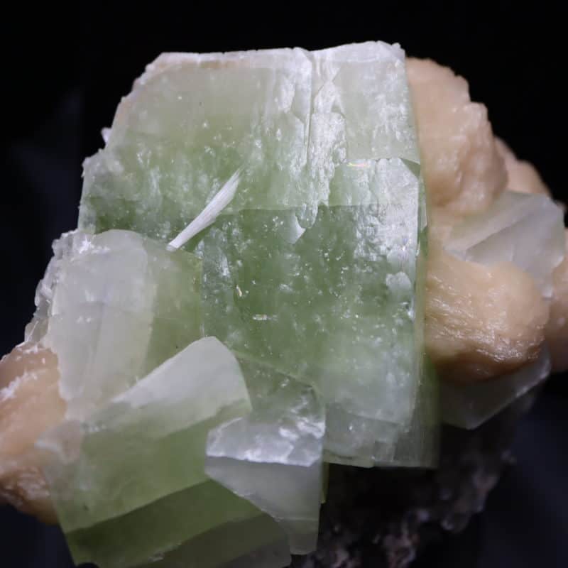 Calcite verte et Stilbite