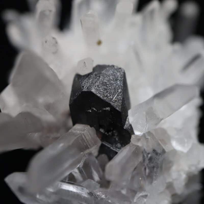 Hubnérite cristal sur quartz