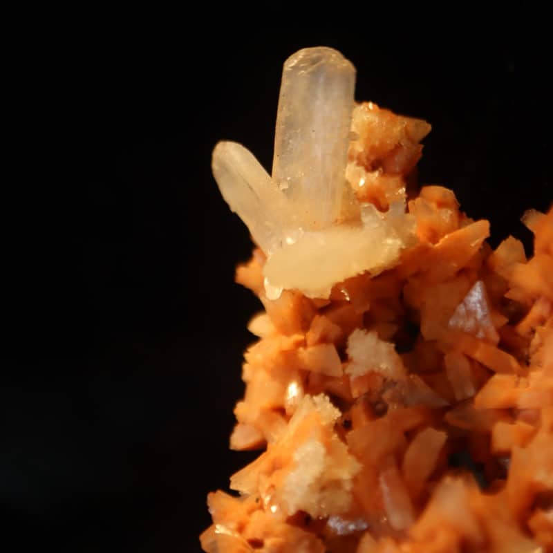 Stilbite sur heulandite orange