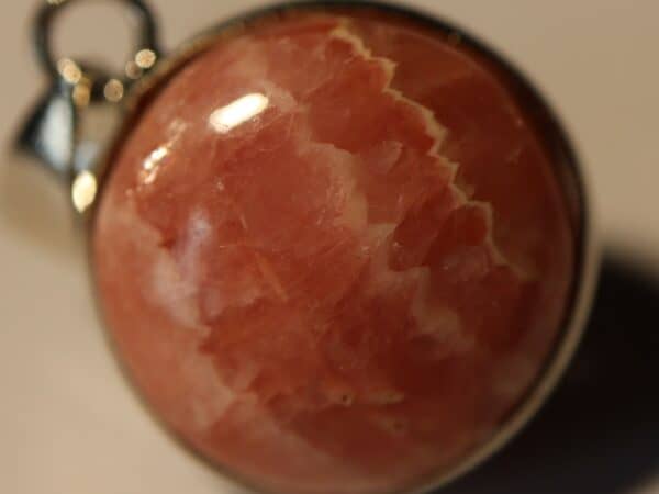 Pendentif Rhodocrosite rond