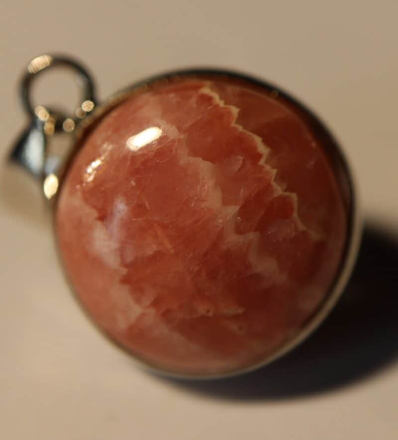 Pendentif Rhodocrosite rond