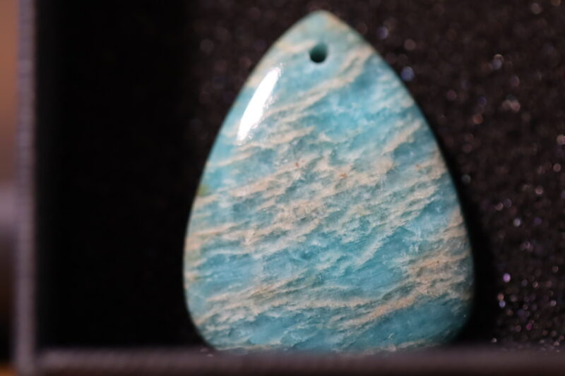 amazonite cabochon goutte perçé