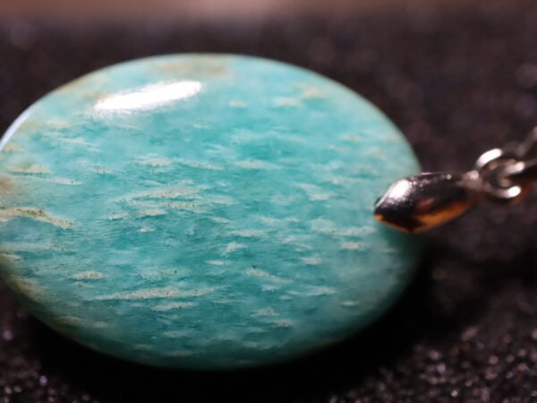 Amazonite cabochon ovale perçée