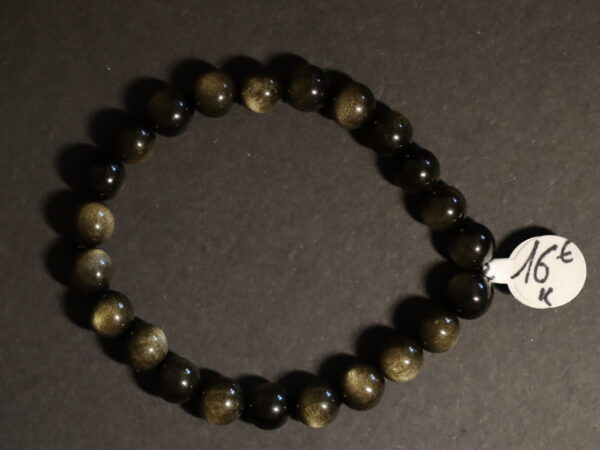 Bracelet Obsidienne dorée