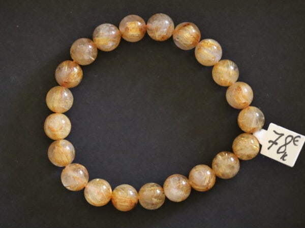 Bracelet Quartz Rutile 9mm