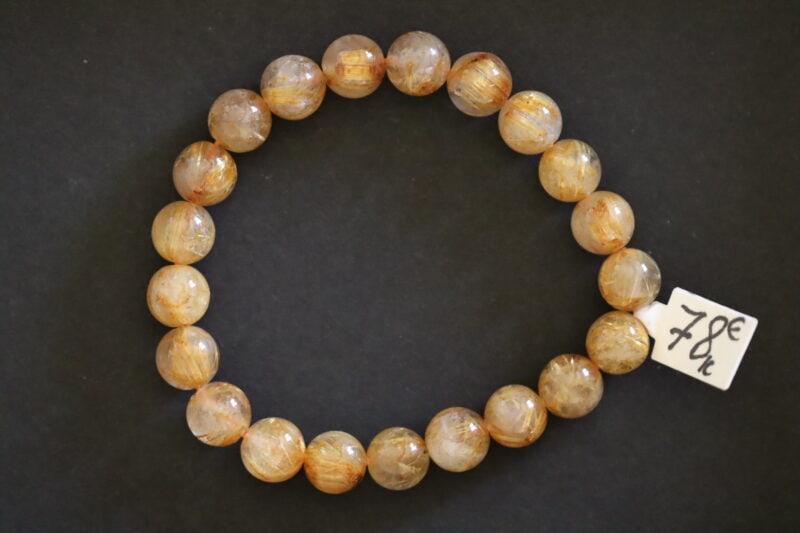 Bracelet Quartz Rutile 9mm