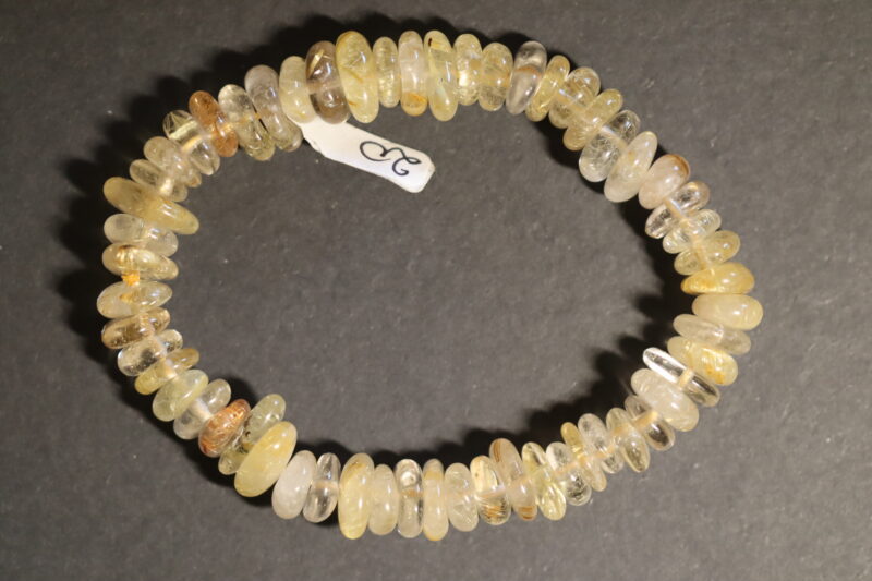 Bracelet Quartz Rutile rondelles