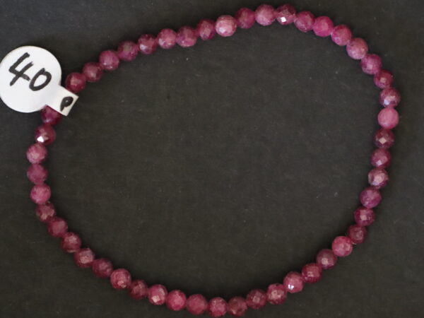 Bracelet tourmaline rose facetée