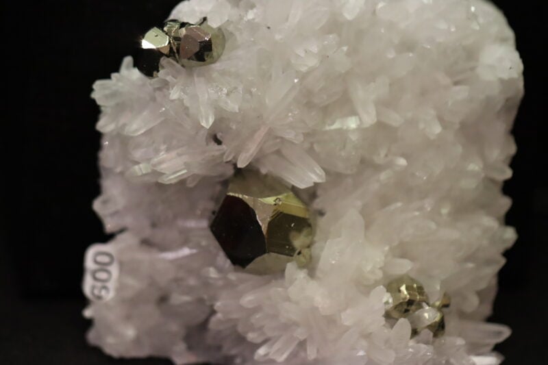 Pyrite dédocaèdre sur Quartz