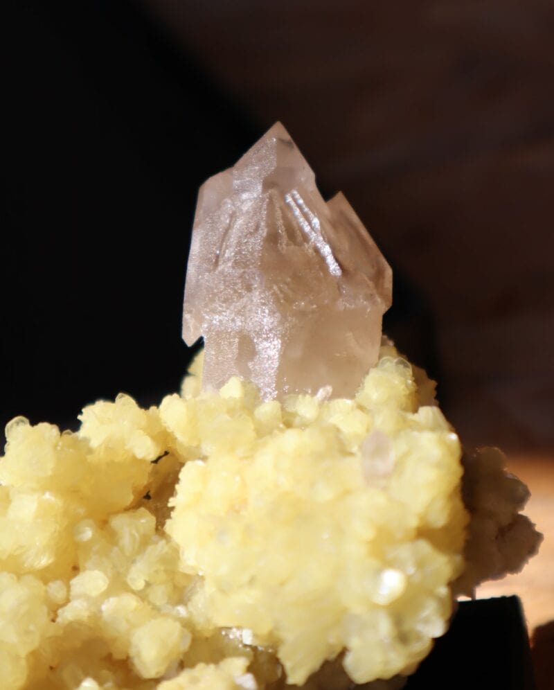 Mica jaune & quartz sceptre fumé