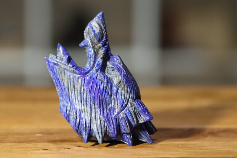 Lapis lazuli sculpture tête de loup