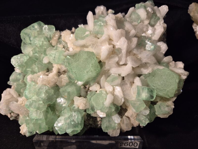 Apophyllite verte sur stilbite