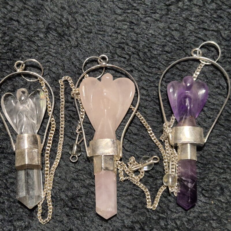 Pendule ange quartz sur cristal