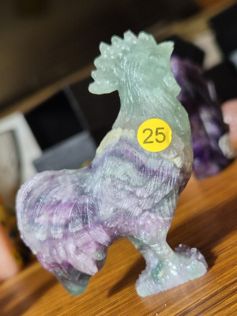 Coq fluorite multicolore