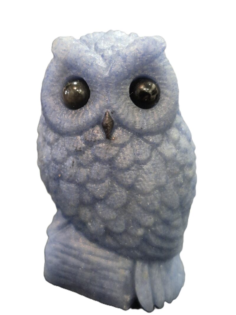 Chouette en quartz bleu