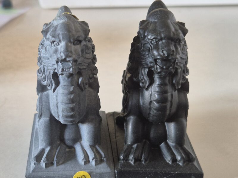 Chien Lion foo ardoise noire