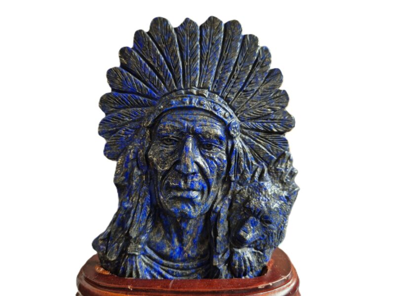 Tête indien en lapis
