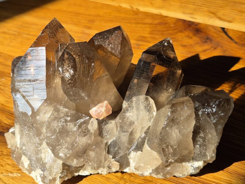Fluorite rose quartz fumé Mont Blanc