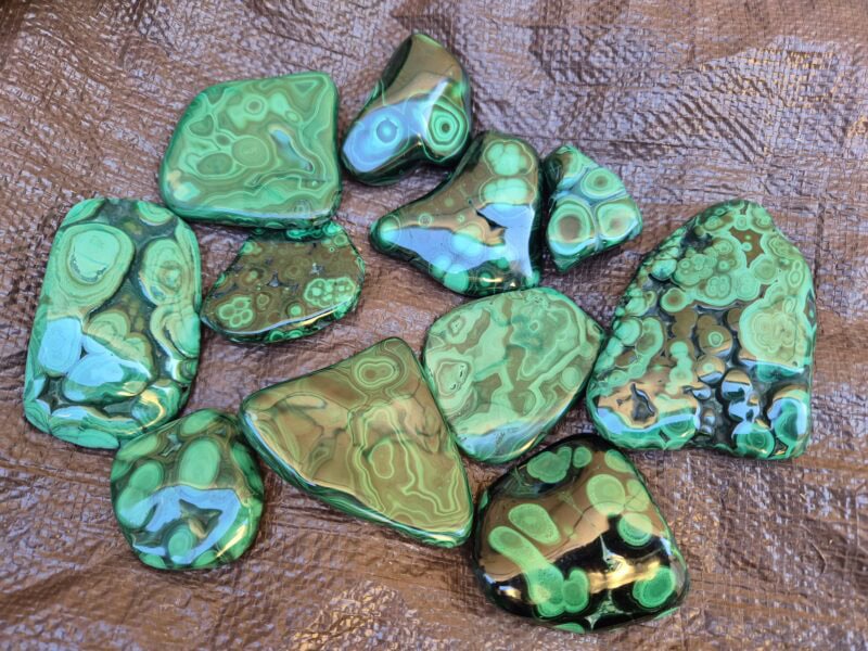 Malachite verte polie