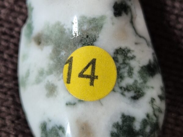 Agate Feuillage vert et blanc