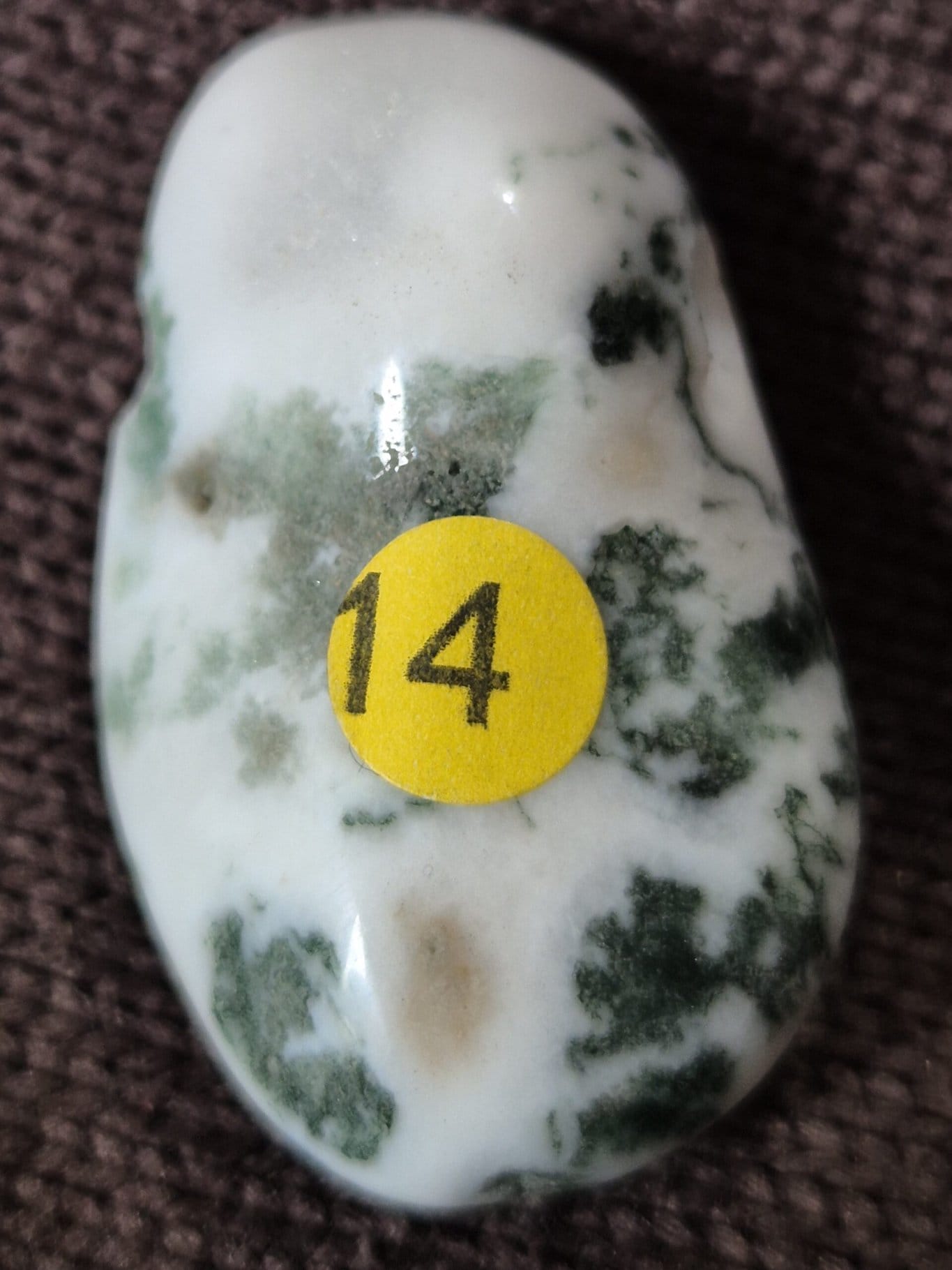Agate Feuillage vert et blanc