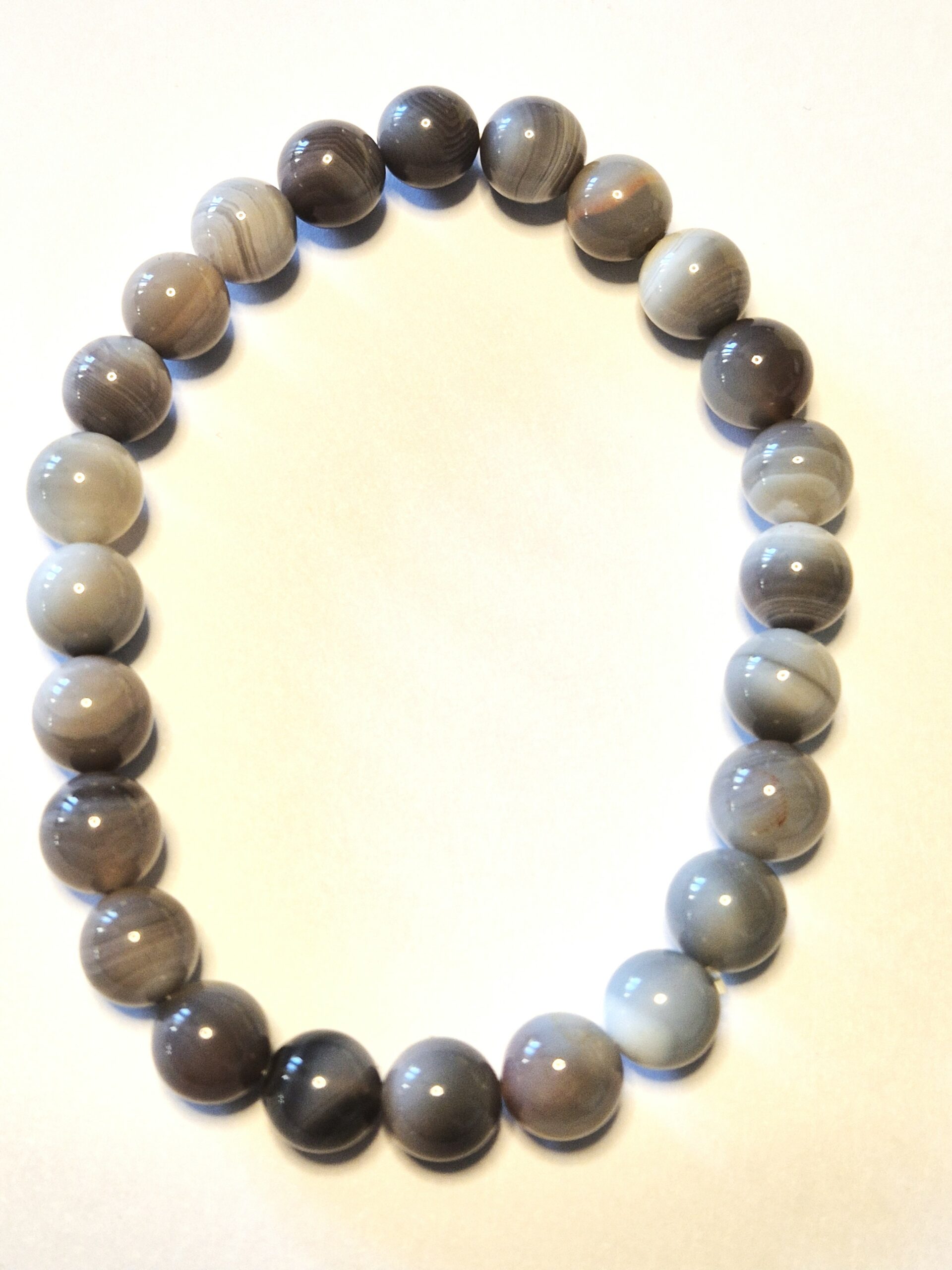 Bracelet Agate Grise naturelle 8mm