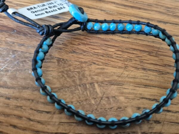 Bracelet Turquoise 4mm cuir