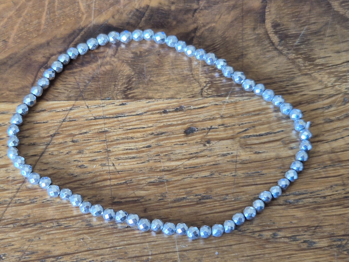 Bracelet argenté facetté 3mm