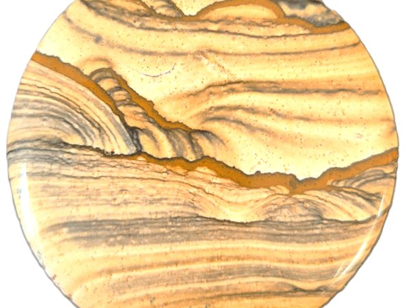Jaspe paysage cabochon rond