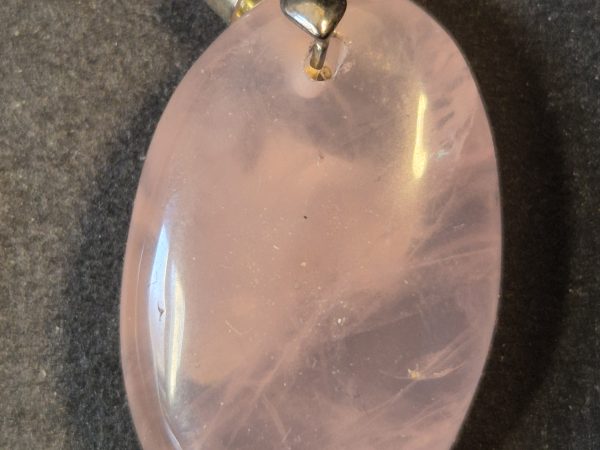 Quartz rose pendentif oval