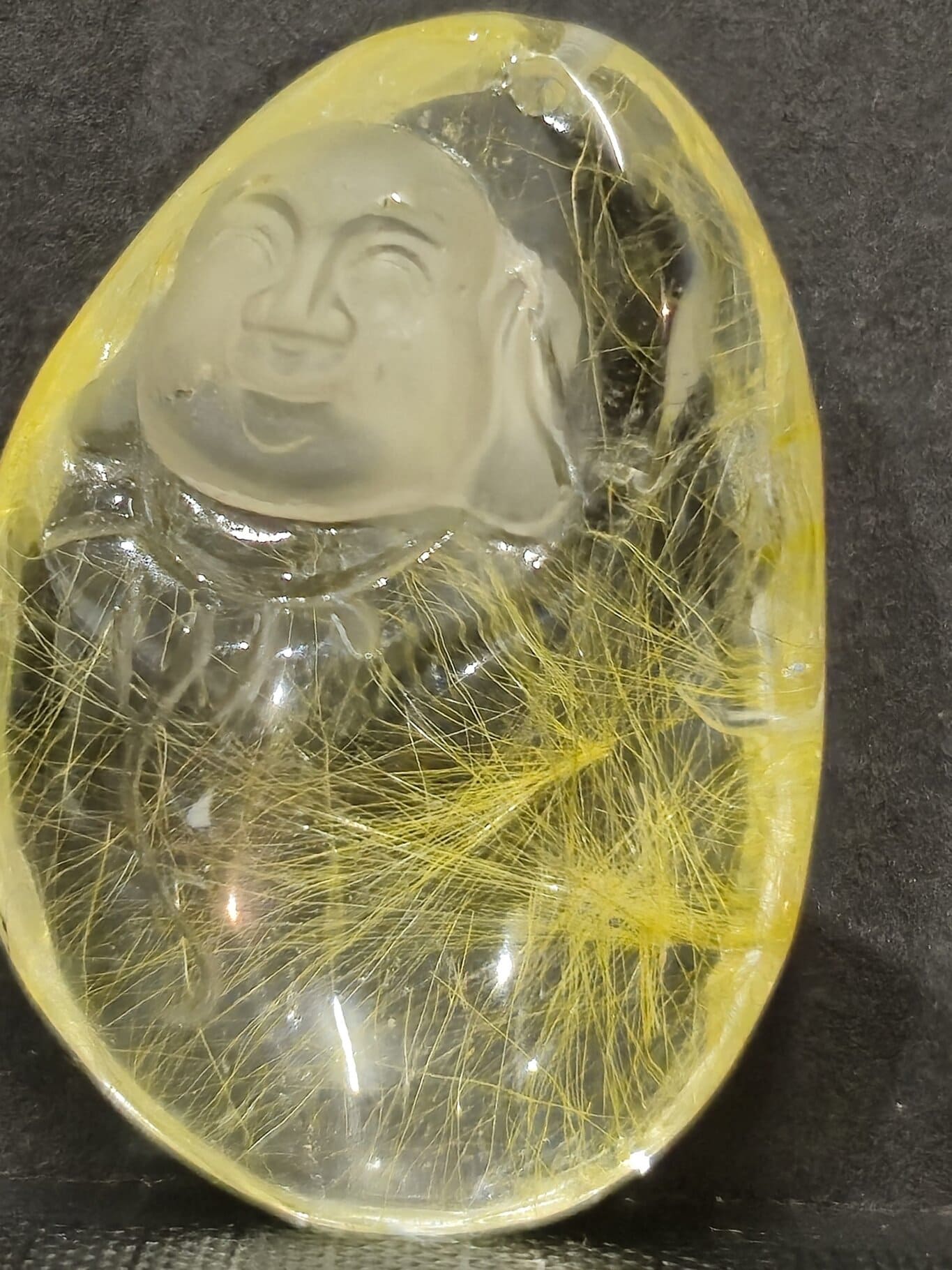 Bouddha rieur Quartz rutile