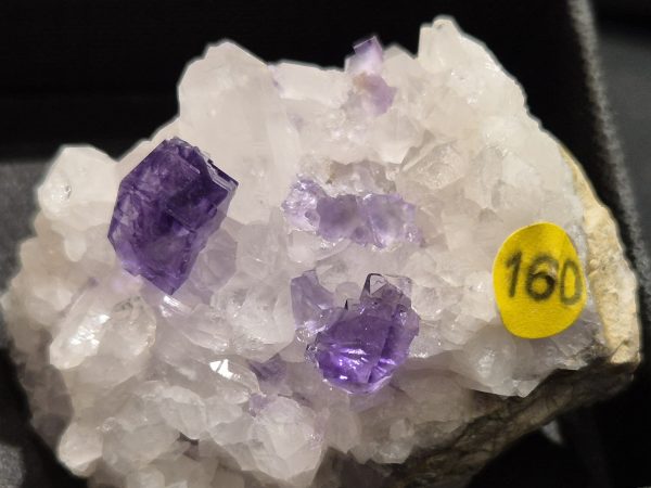 Fluorite cube bleu sur quartz