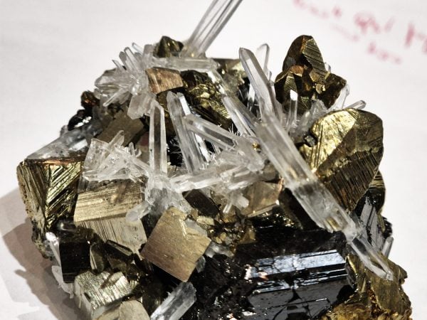 Pyrite Chalcopyrite Blende sur Quartz