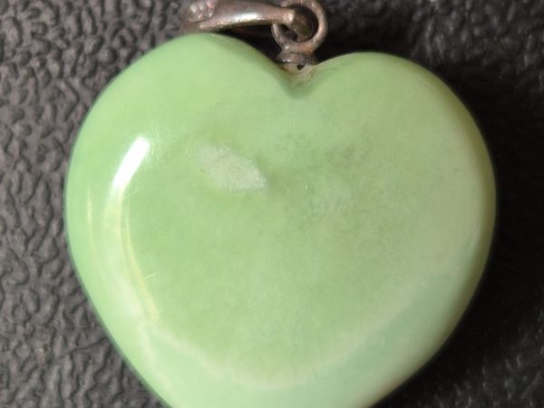 Chrysoprase coeur argent