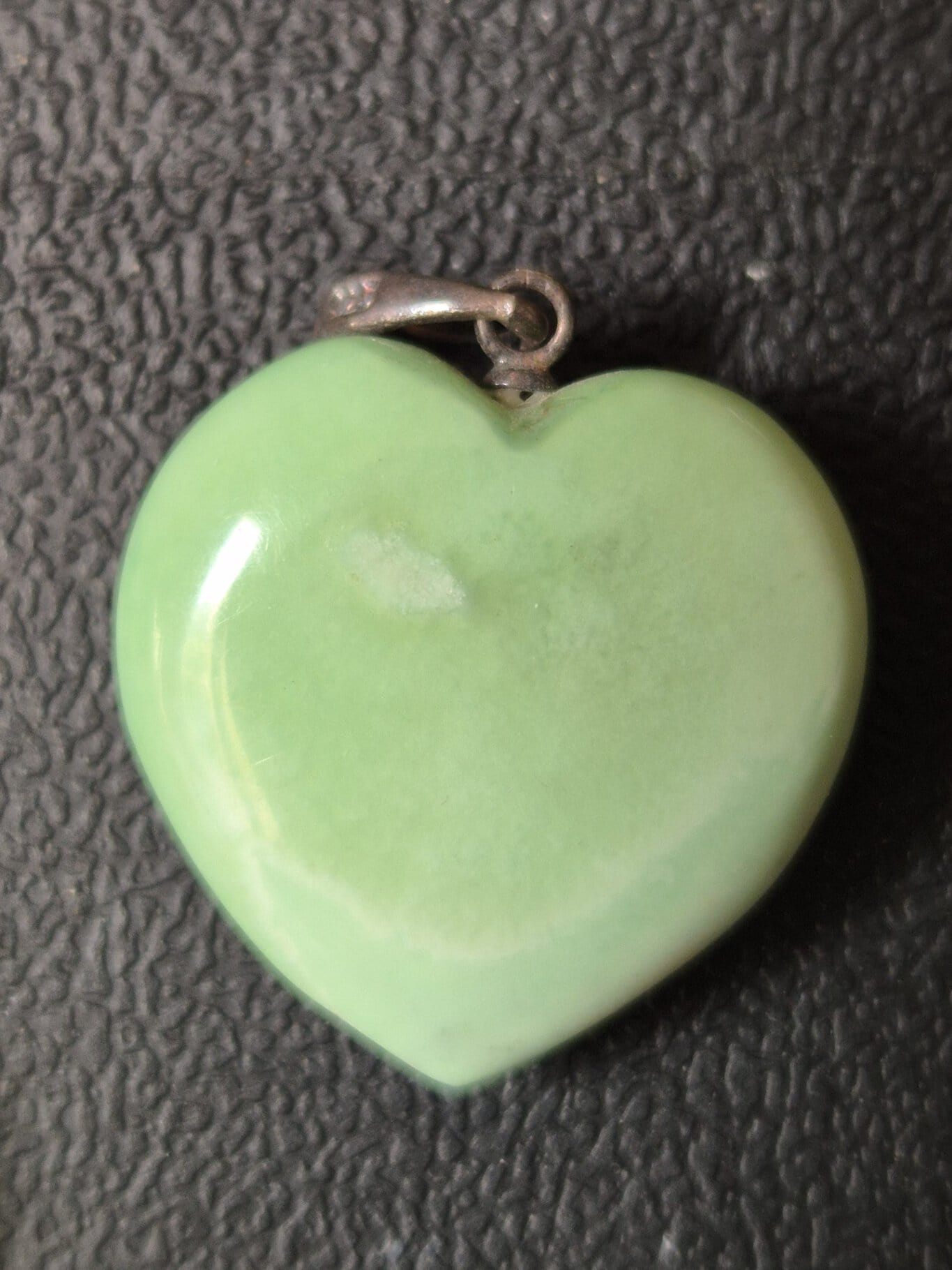 Chrysoprase coeur argent