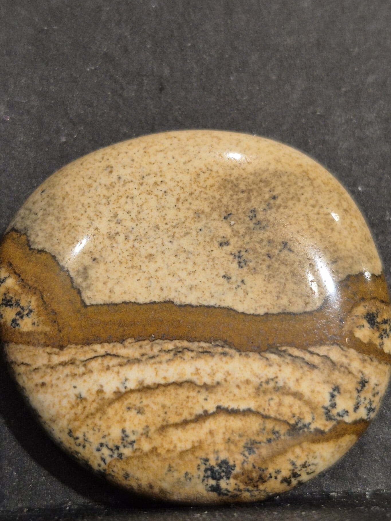 Jaspe paysage galet poli – Image 2