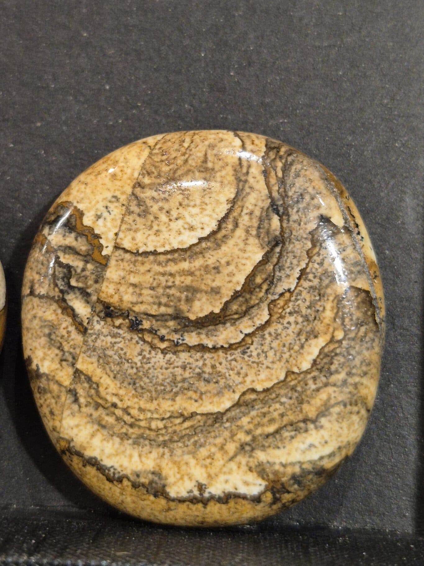 Jaspe paysage oval poli