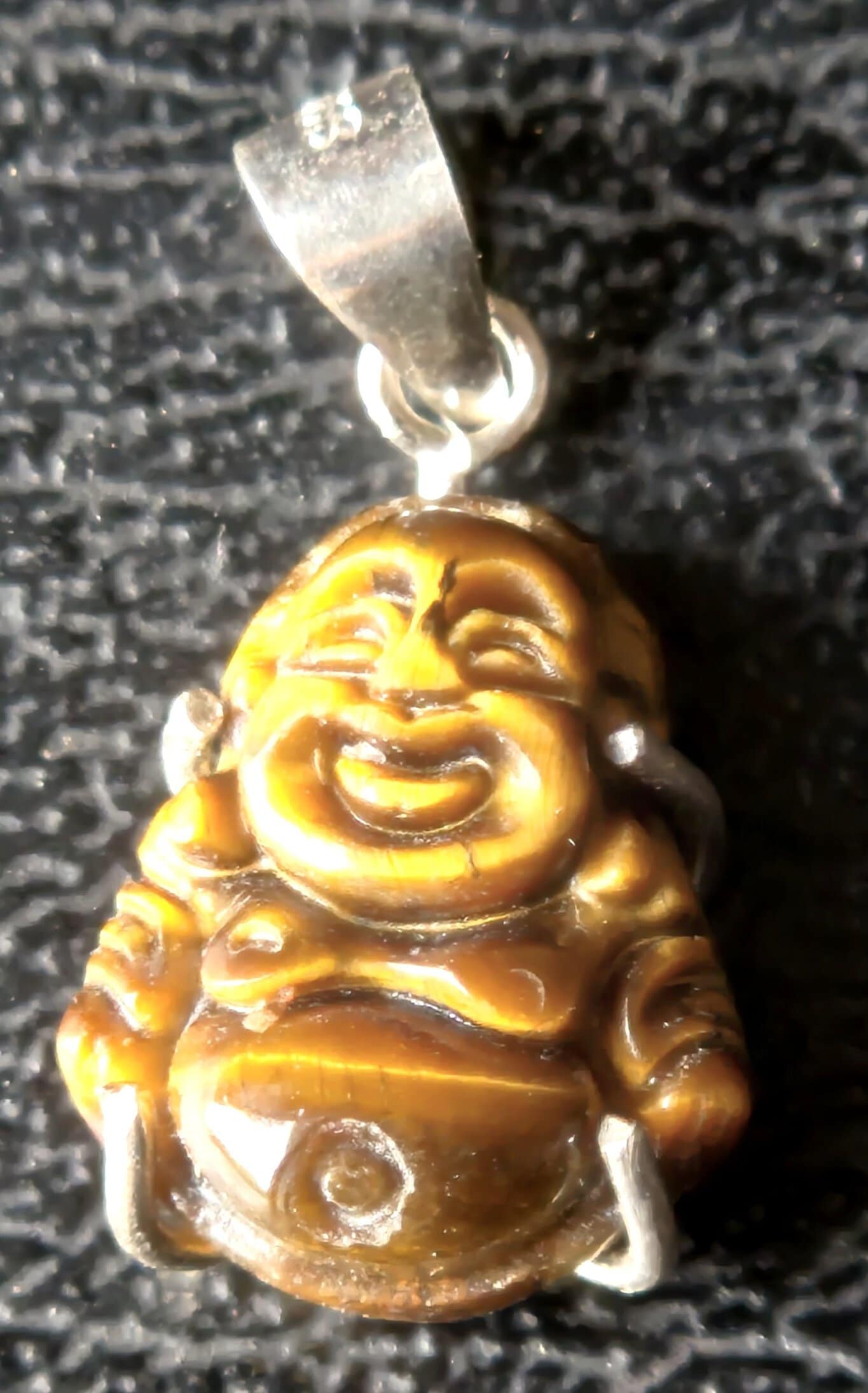 Bouddha œil de tigre argent