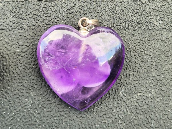Améthyste Brésil pendentif coeur