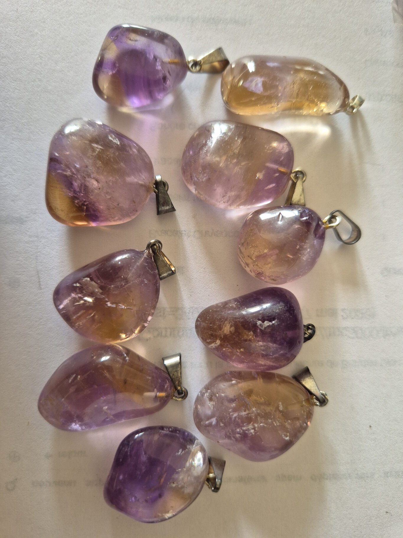 Amétrine Bolivie 10 pendentifs