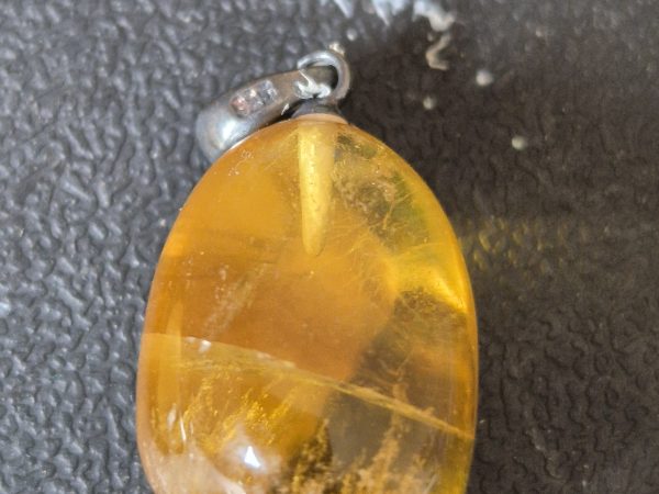 Fluorite jaune goutte argent