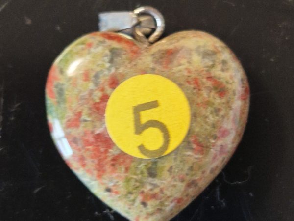 Unakite coeur bélière