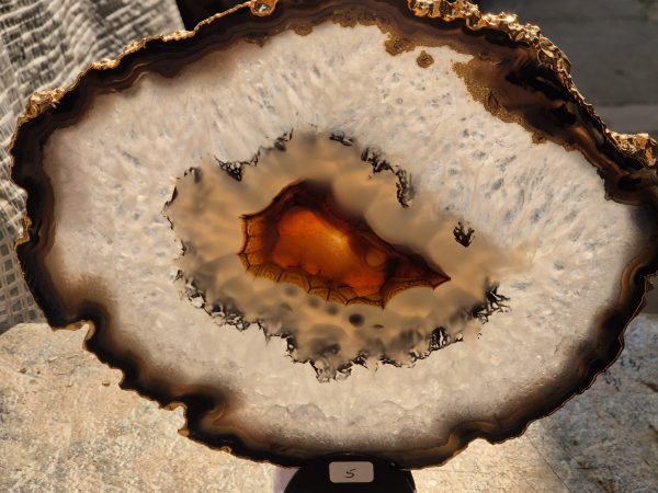Agate cerclée dorure