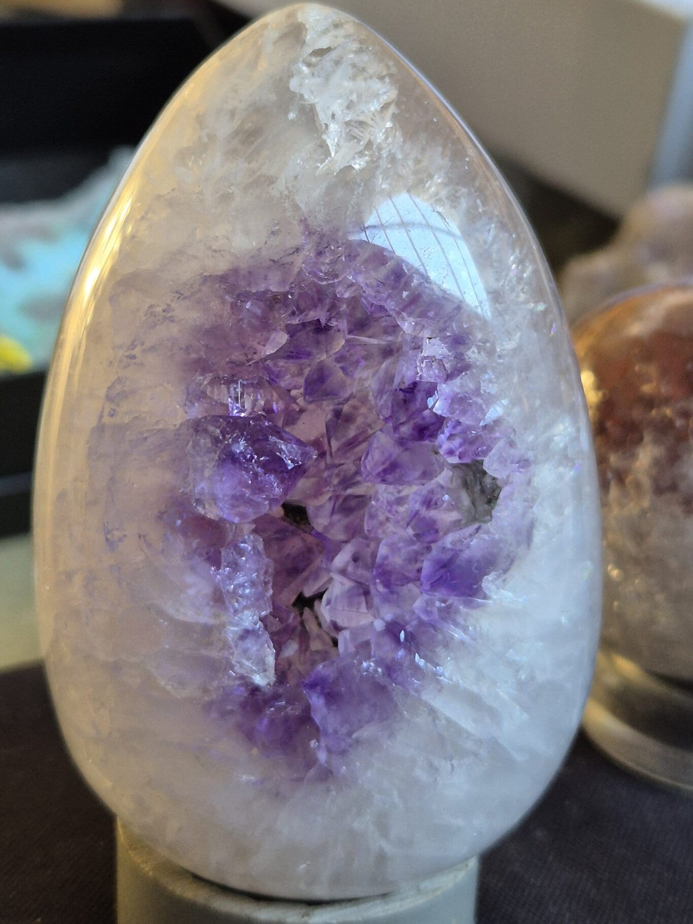 Oeuf Quartz et Améthyste