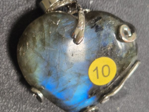 Labradorite coeur griffe métal
